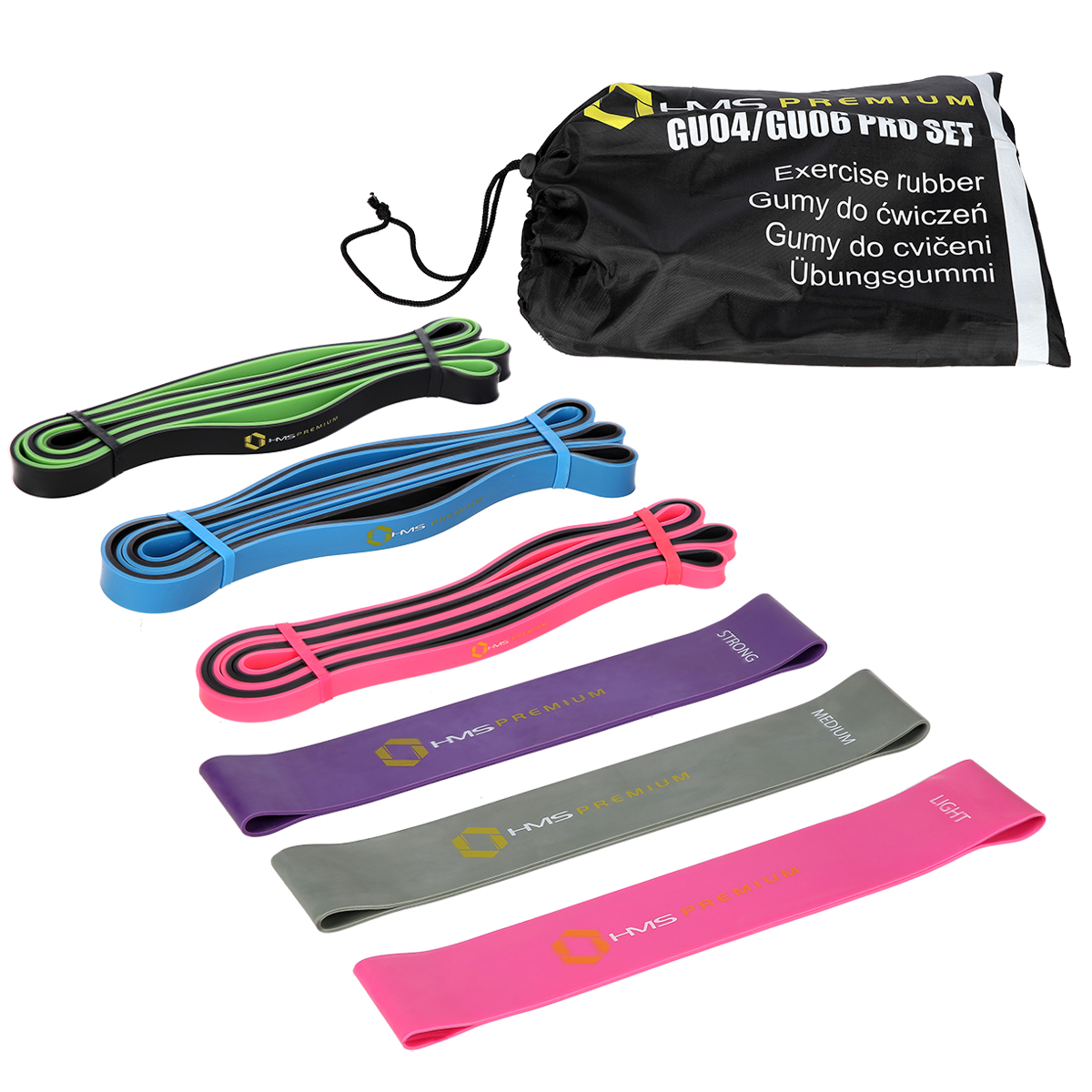 Zestaw gum do ćwiczeń GU04 GU06 pro set HMS Premium